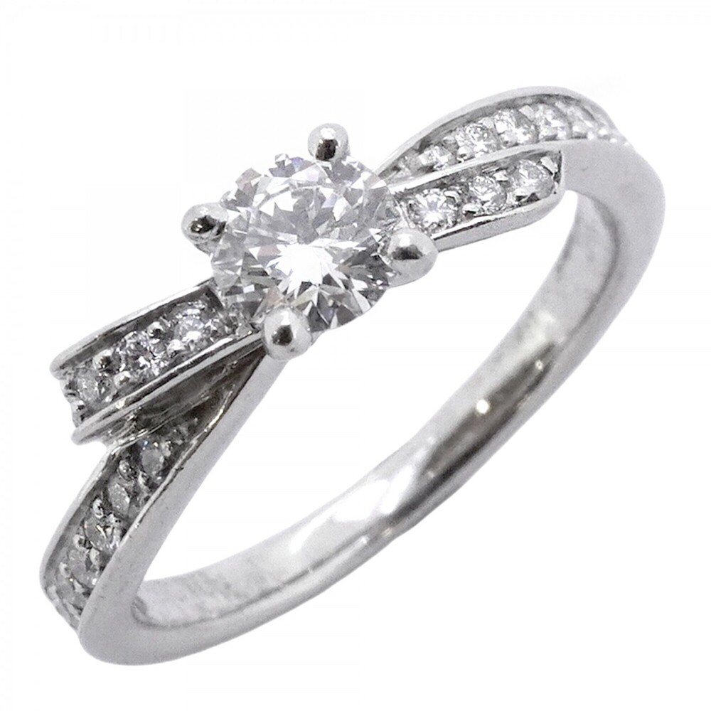 Chanel Ruban de Ring, Pt950 Platinum, Diamond, Size #45, Women's